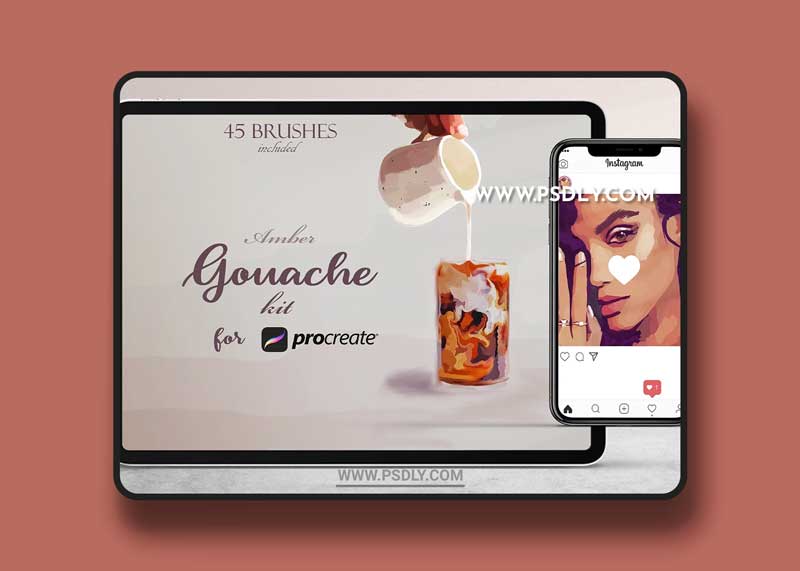CreativeMarket - Amber Gouache Kit for Procreate 5258338 1 CreativeMarket - Amber Gouache Kit for Procreate 5258338