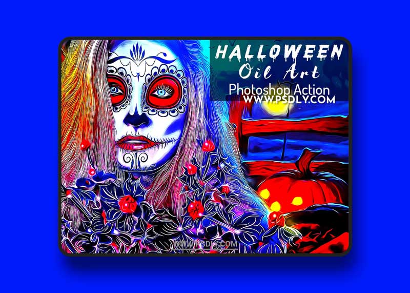 CreativeMarket - Halloween Oil Art PS Action 6415773 1 CreativeMarket - Halloween Oil Art PS Action 6415773