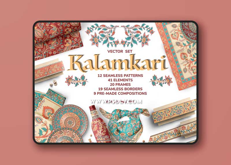 CreativeMarket - KALAMKARI. Vector Set Ornaments. 3809401 1 CreativeMarket - KALAMKARI. Vector Set Ornaments. 3809401
