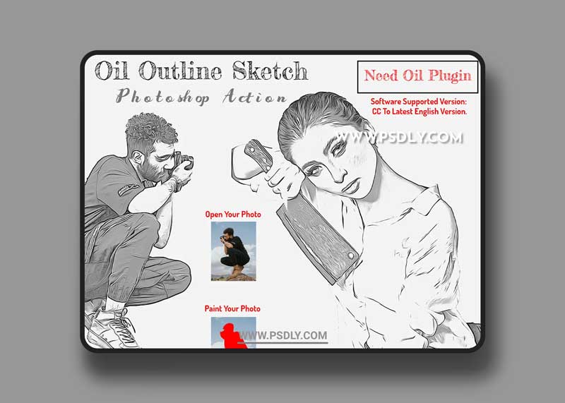 CreativeMarket - Oil Outline Sketch PS Action 6415716 1 CreativeMarket - Oil Outline Sketch PS Action 6415716
