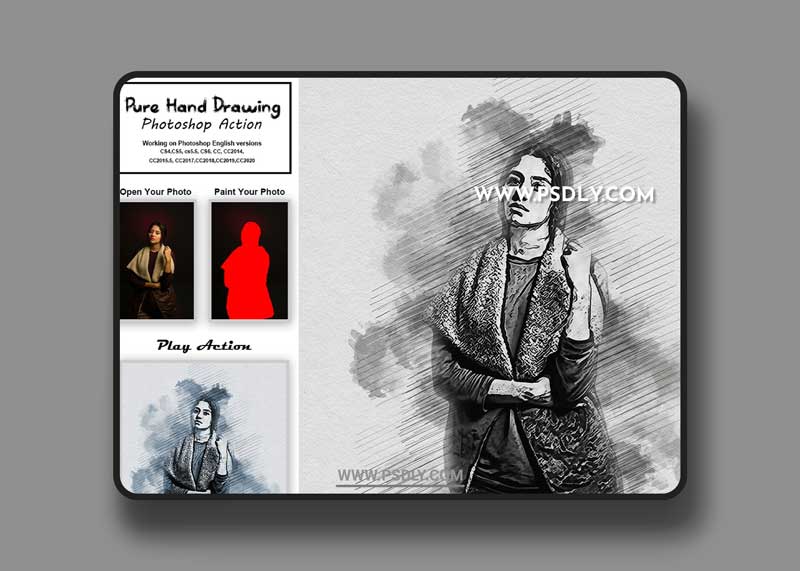 CreativeMarket - Pure Hand Drawing Photoshop Action 5354336 1 CreativeMarket - Pure Hand Drawing Photoshop Action 5354336