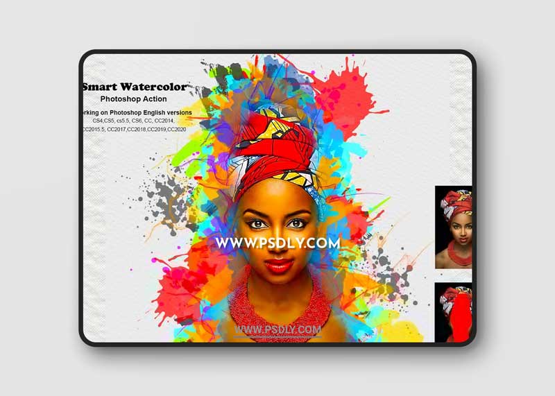 CreativeMarket - Smart Watercolor Photoshop Action 5241570 1 CreativeMarket - Smart Watercolor Photoshop Action 5241570