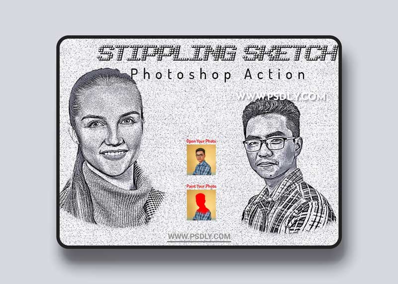 CreativeMarket - Stippling Sketch Photoshop Action 6405400 1 CreativeMarket - Stippling Sketch Photoshop Action 6405400