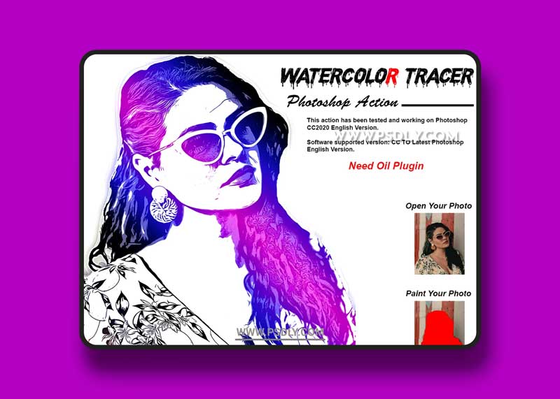 CreativeMarket - Watercolor Tracer PS Action 6406294 1 CreativeMarket - Watercolor Tracer PS Action 6406294