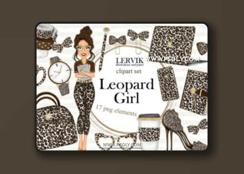Girl Planner - Clipart Set- Leopard Print Graphic 1 Girl Planner - Clipart Set- Leopard Print Graphic