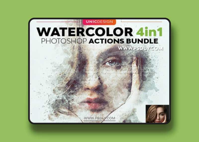 GraphicRiver - Watercolor 4in1 Photoshop Actions Bundle 29753428 1 GraphicRiver - Watercolor 4in1 Photoshop Actions Bundle 29753428