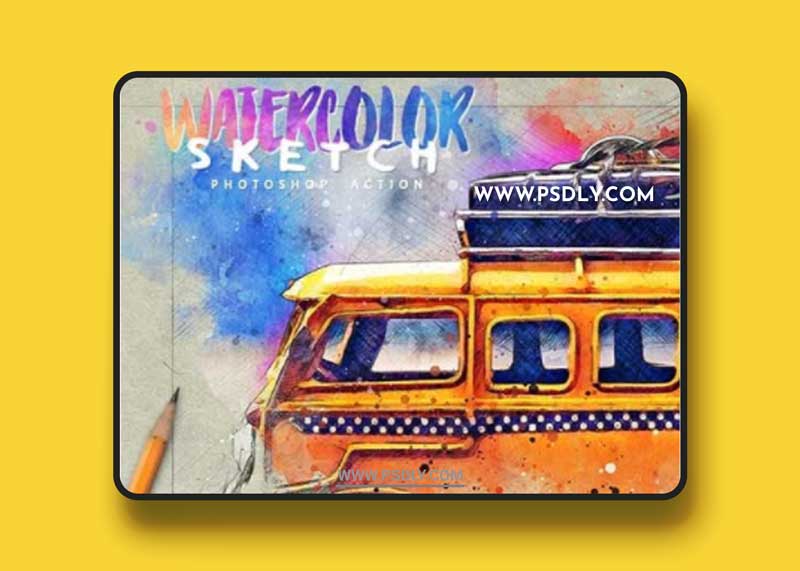 GraphicRiver - Watercolor Sketch Photoshop Action 32350586 1 GraphicRiver - Watercolor Sketch Photoshop Action 32350586