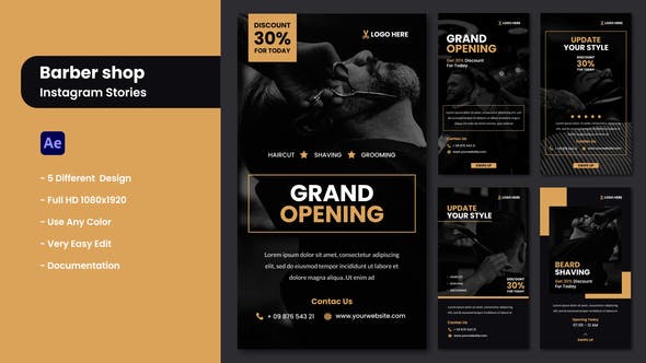Videohive Barbershop - Instagram Stories 33315996 1 Videohive Barbershop - Instagram Stories 33315996