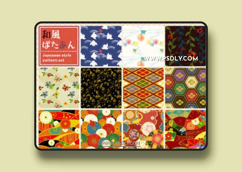 Japanese Style Patterns Set for Photoshop