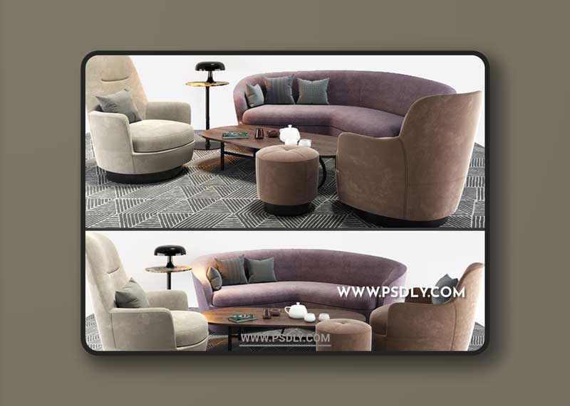 Minotti Sofa And Arm Chair Set 1 Minotti Sofa And Arm Chair Set