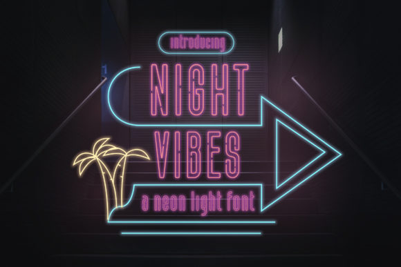 Night Vibes Neon Light Font 1 Night Vibes Font