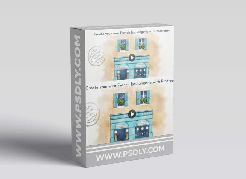 Paint your French boulangerie with Procreate, watercolor style 1 Paint your French boulangerie with Procreate, watercolor style