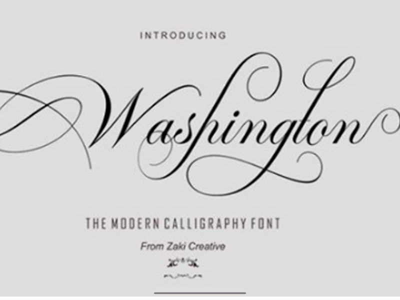 Washington Script Font 1 Washington Script Font