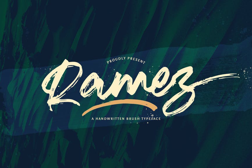 Ramez - Textured Brush Font 1 Ramez - Textured Brush Font