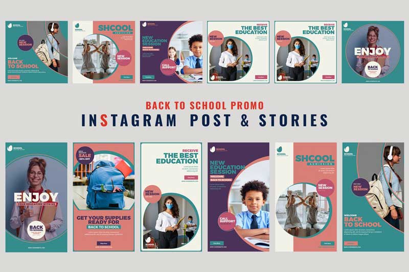 Back To School Instagram Post & Story 64SS39Q 1 Back To School Instagram Post & Story 64SS39Q