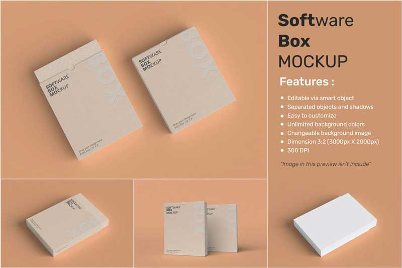 Software box mockup realistic rendering PE7MH28 1 Software box mockup realistic rendering PE7MH28