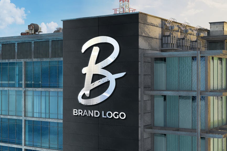 Logo Mockup on Office Building Facade DRKUPRL 1 Logo Mockup on Office Building Facade DRKUPRL