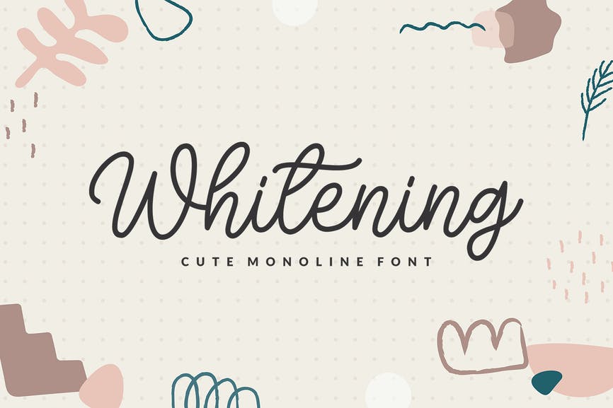 Whitening - A Cute Monoline Font 1 Whitening - A Cute Monoline Font