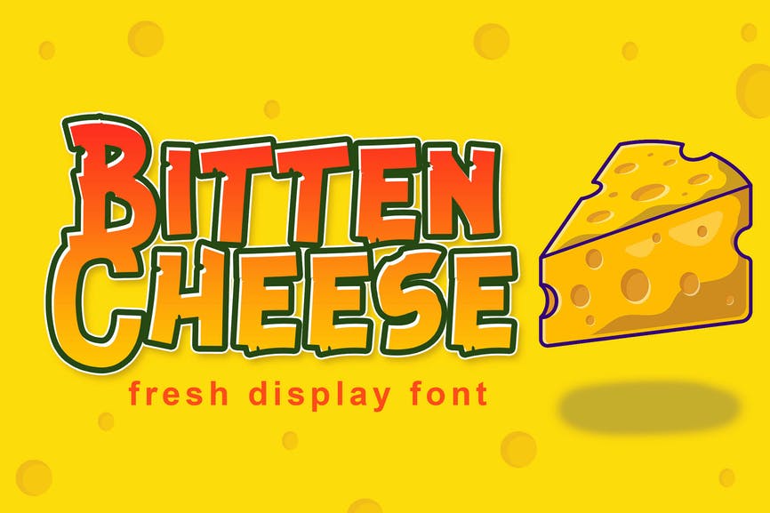 Bitten Cheese Advertisement Font 1 Bitten Cheese Advertisement Font