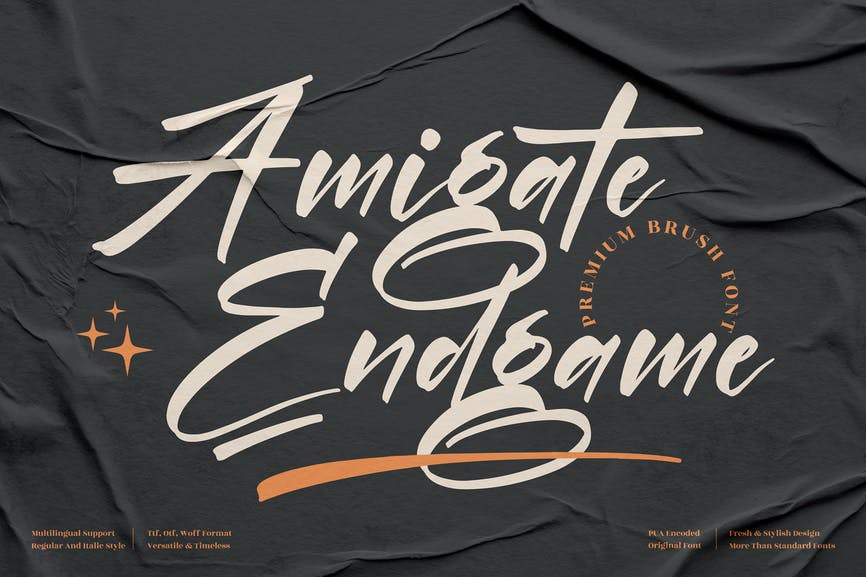 Amigate Endgame Modern Brush Font LS 1 Amigate Endgame Modern Brush Font LS