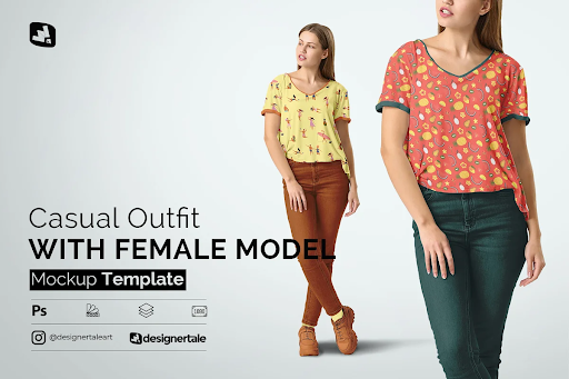 CreativeMarket - Casual Outfit With Female Model 4743994 1 CreativeMarket - Casual Outfit With Female Model 4743994