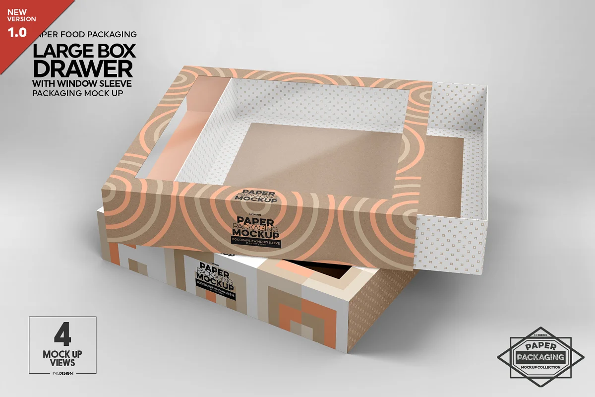 CreativeMarket - Large Box DrawerWindow Sleeve Mockup 5358012 1 CreativeMarket - Large Box DrawerWindow Sleeve Mockup 5358012
