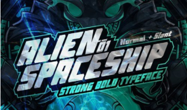 AN Alien Spaceship - Strong Bold Font 1 AN Alien Spaceship - Strong Bold Font
