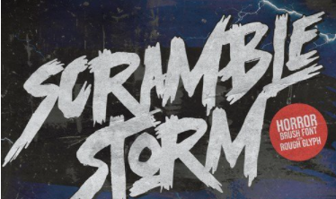 Scramble Storm - Horror brush Font 1 Scramble Storm - Horror brush Font