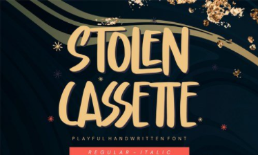 Stolen Cassette - Playful Display Font 1 Stolen Cassette - Playful Display Font