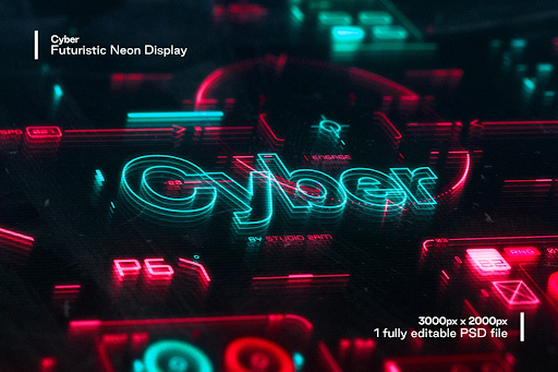 CreativeMarket - Cyber - Futuristic Neon Display 5845749 1 CreativeMarket - Cyber - Futuristic Neon Display 5845749