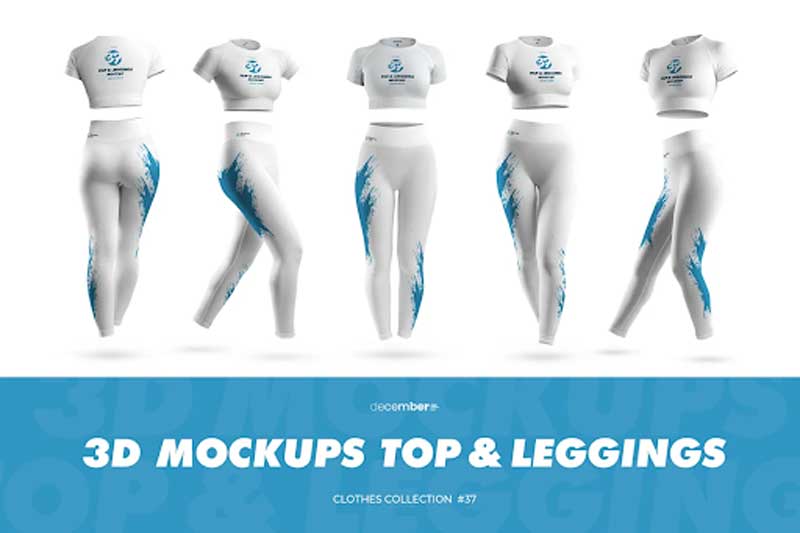 CreativeMarket - 5 3D Sports Leggings and Top Mockups 6367819 1 CreativeMarket - 5 3D Sports Leggings and Top Mockups 6367819