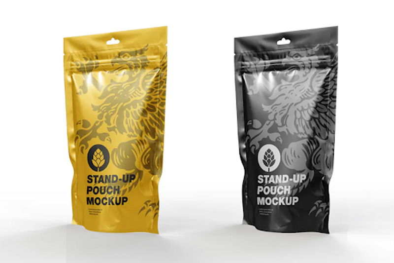 Glossy Stand-up Pouch Mockup 8TZBGNX 1 Glossy Stand-up Pouch Mockup 8TZBGNX