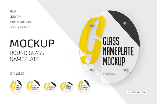 CreativeMarket - Round Glass Nameplate Mockup 5420957 1 CreativeMarket - Round Glass Nameplate Mockup 5420957