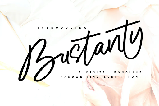 Bustanty | Monoline Handwriting Script Font 9KC3LKH 1 Bustanty | Monoline Handwriting Script Font 9KC3LKH