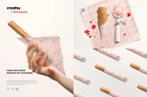 CreativeMarket - Food Safe Paper Mockup Set /icecream 6423028 1 CreativeMarket - Food Safe Paper Mockup Set /icecream 6423028