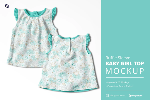 CreativeMarket - Ruffle Sleeve Baby Girl Top Mockup 6188710 1 CreativeMarket - Ruffle Sleeve Baby Girl Top Mockup 6188710