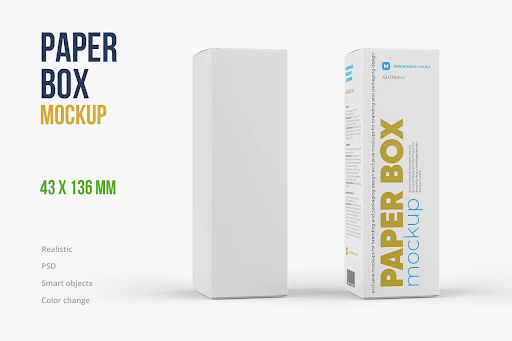 CreativeMarket - Paper Box Mockup 43x136mm 5738174 1 CreativeMarket - Paper Box Mockup 43x136mm 5738174