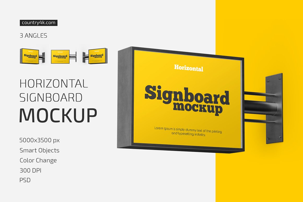 CreativeMarket - Horizontal Signboard Mockup Set 5350899 1 CreativeMarket - Horizontal Signboard Mockup Set 5350899