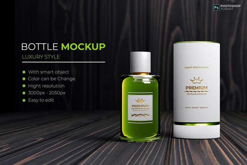 Luxury Bottle Mockup - Realistic Texture VNJ9U4M 1 Luxury Bottle Mockup - Realistic Texture VNJ9U4M