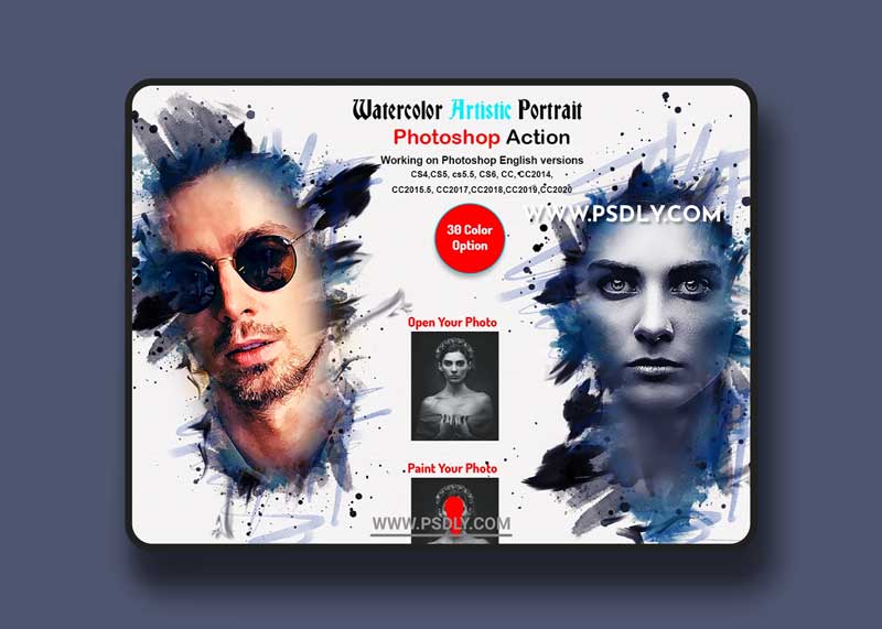 CreativeMarket - Watercolor Artistic Portrait Action 6402754 1 CreativeMarket - Watercolor Artistic Portrait Action 6402754