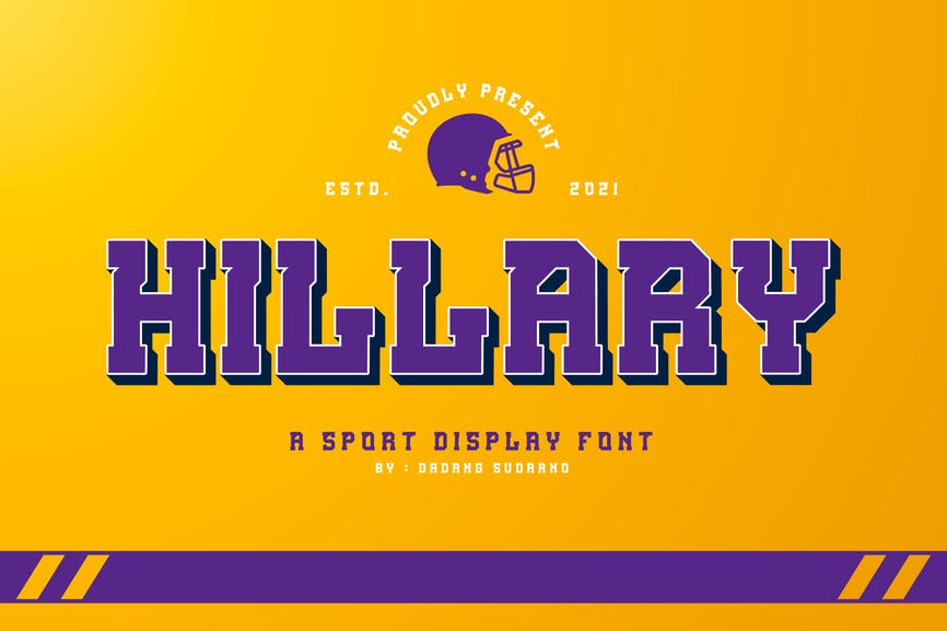 Hillary - A Sport Display Font 1 Hillary - A Sport Display Font