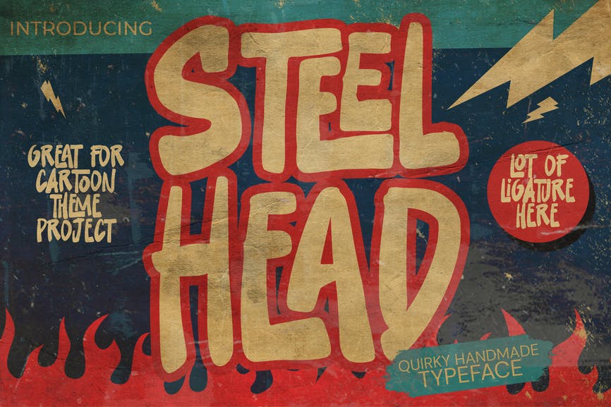 Steelhead - ligature cartoon font 1 Steelhead - ligature cartoon font