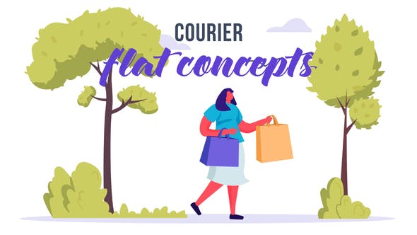 Videohive Courier - Flat Concept 33639411 1 Videohive Courier - Flat Concept 33639411