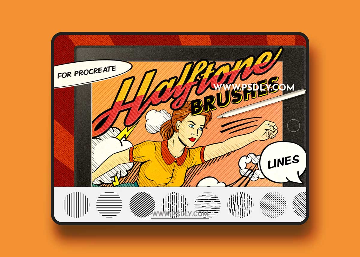 21 Comics Halftone Brushes for Procreate 1 21 Comics Halftone Brushes for Procreate