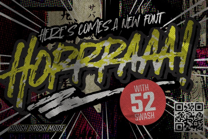 Horrraaa - Rough Brush Font 1 Horrraaa - Rough Brush Font