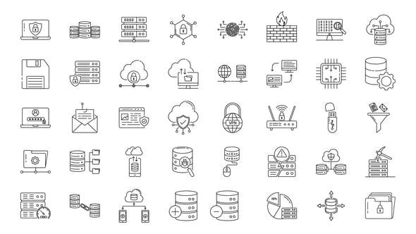 Videohive Database & Security Line Icons 33970713 1 Videohive Database & Security Line Icons 33970713
