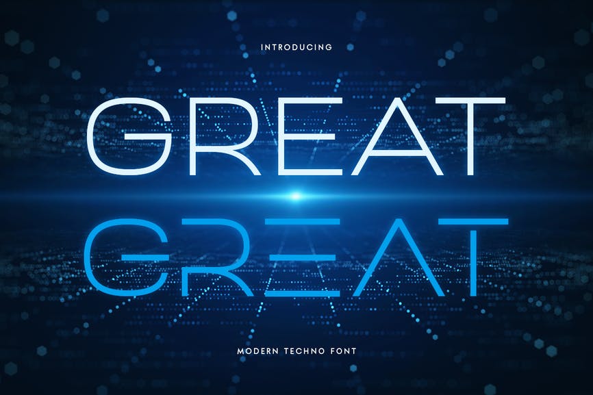 GREAT - Modern Techno Font 1 GREAT - Modern Techno Font