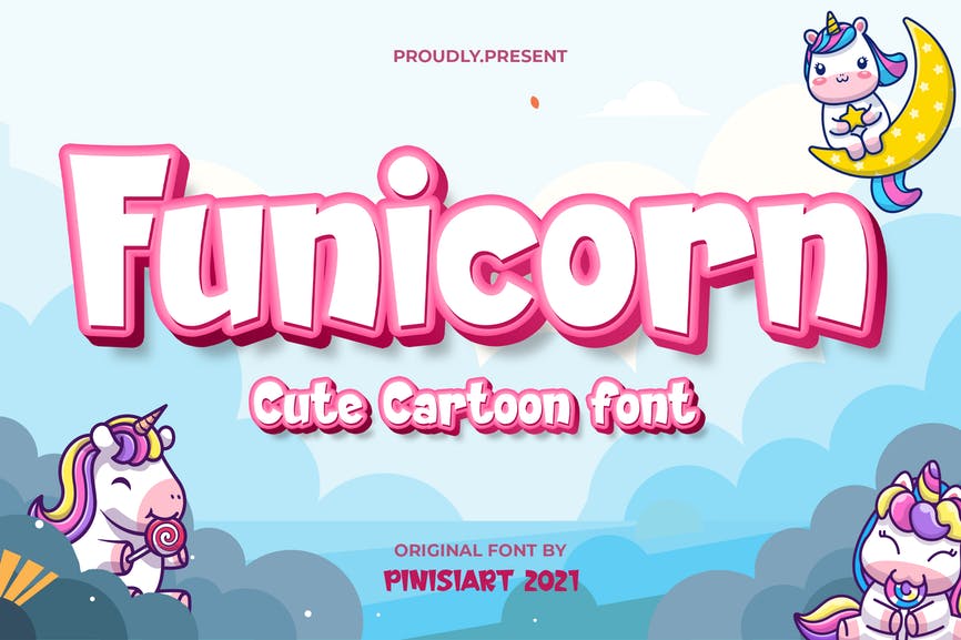Funicorn - cartoon font 1 Funicorn - cartoon font