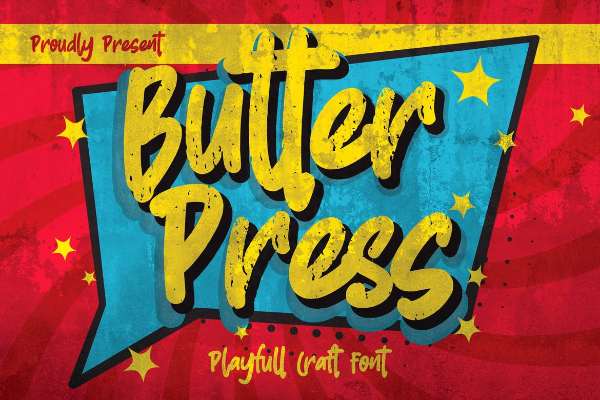 Butterpress - Grungy cartoon Font 1 Butterpress - Grungy cartoon Font
