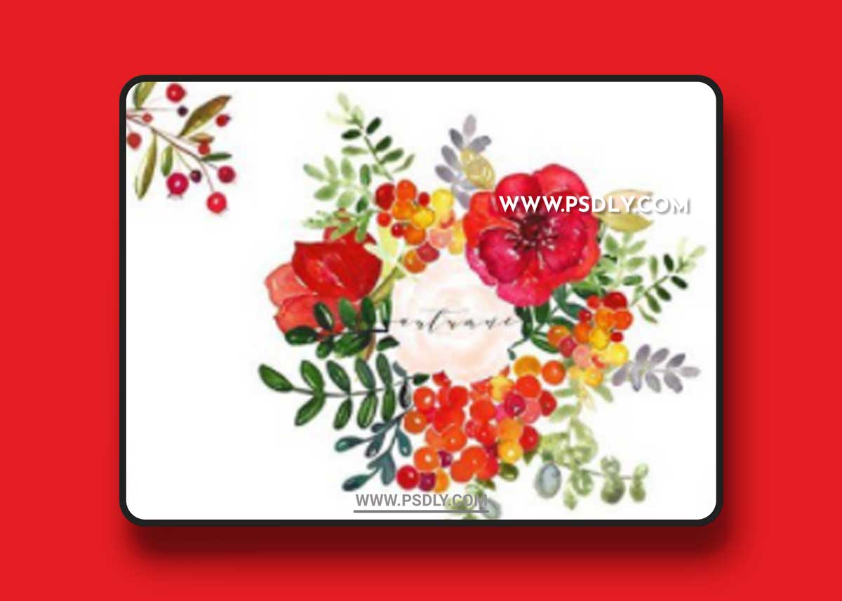 Autumn. Watercolor clip art 1 Autumn. Watercolor clip art